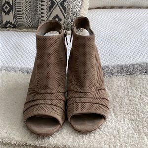 Open toe booties